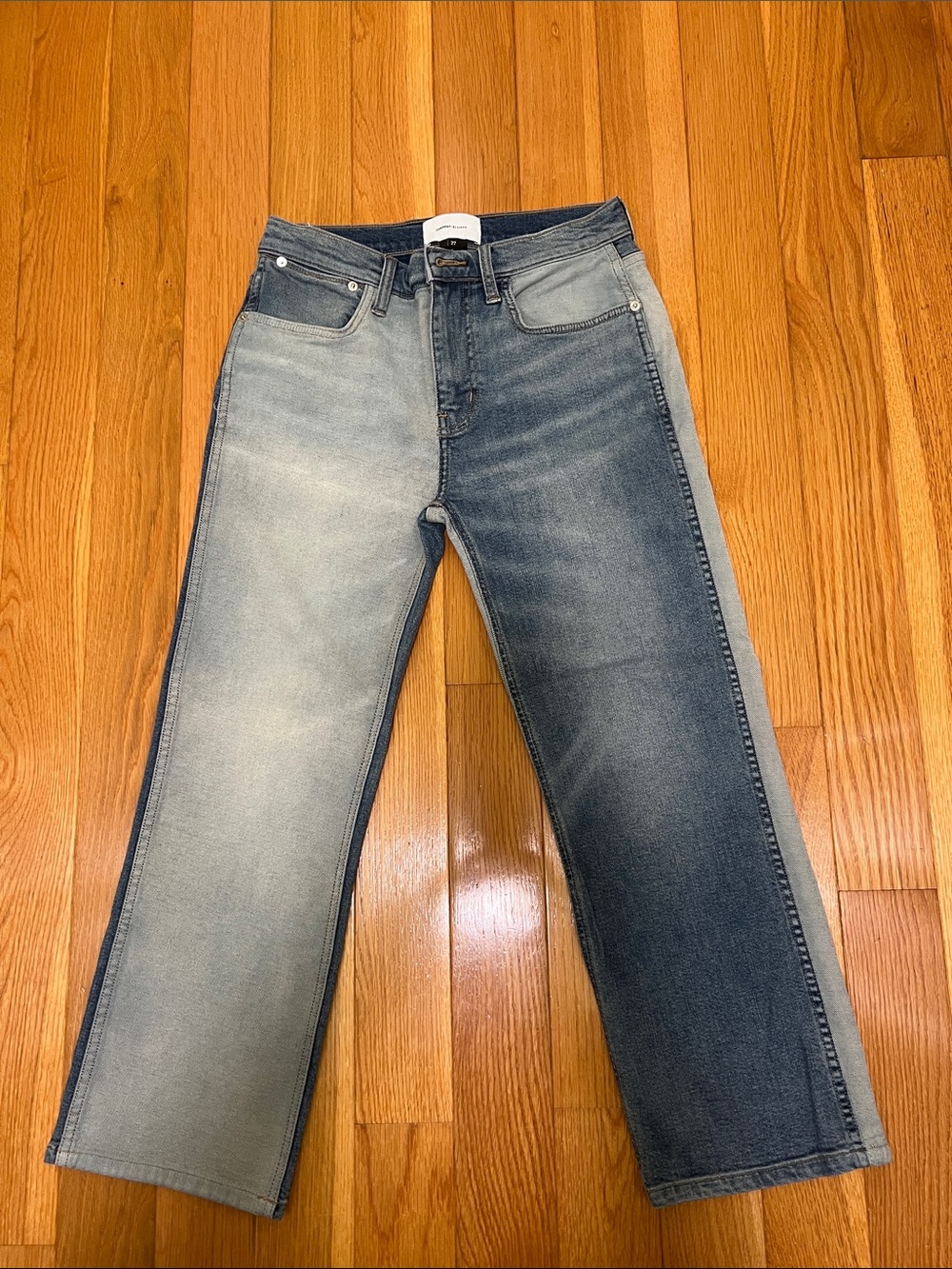 Current/Elliott Two-Tone Blue Straight Jeans